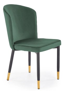 Zielone welurowe pikowane krzesło tapicerowane - Nubo ze sklepu Edinos.pl w kategorii Krzesła - zdjęcie 172430409
