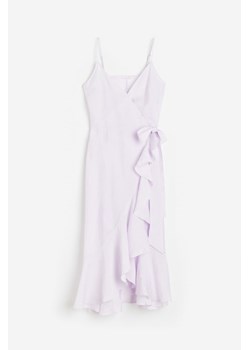 H & M - Kopertowa sukienka z falbaną - Fioletowy ze sklepu H&M w kategorii Sukienki - zdjęcie 172430506