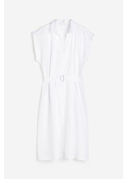 H & M - Szmizjerka z paskiem - Biały ze sklepu H&M w kategorii Sukienki - zdjęcie 172430515
