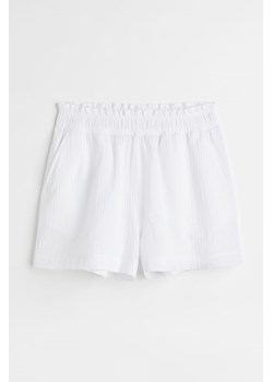 H & M - Kreszowane szorty bawełniane - Biały ze sklepu H&M w kategorii Szorty - zdjęcie 172430625