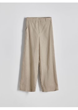 Reserved - Spodnie z lnu - beżowy ze sklepu Reserved w kategorii Spodnie damskie - zdjęcie 172431918