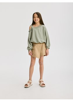 Reserved - Jeansowe szorty imitujące spódnicę - beżowy ze sklepu Reserved w kategorii Spodenki dziewczęce - zdjęcie 172432105