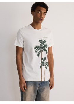 Reserved - T-shirt regular z nadrukiem - złamana biel ze sklepu Reserved w kategorii T-shirty męskie - zdjęcie 172432299