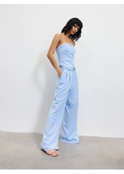 Reserved - Garniturowe spodnie z wiskozą - jasnoniebieski ze sklepu Reserved w kategorii Spodnie damskie - zdjęcie 172432338
