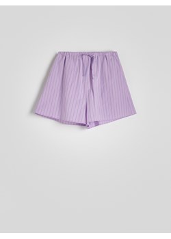Reserved - Bawełniane szorty w prążek - fioletowy ze sklepu Reserved w kategorii Szorty - zdjęcie 172432379