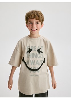 Reserved - T-shirt SmileyWorld® - beżowy ze sklepu Reserved w kategorii T-shirty chłopięce - zdjęcie 172432459