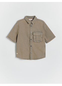 Reserved - Jeansowa koszula oversize - szary ze sklepu Reserved w kategorii Koszule chłopięce - zdjęcie 172432489