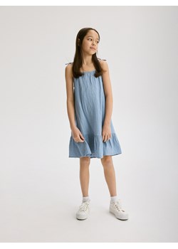 Reserved - Muślinowa sukienka na ramiączkach - jasnoniebieski ze sklepu Reserved w kategorii Sukienki dziewczęce - zdjęcie 172432545