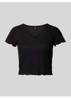 T-shirt krótki z falistym dołem model ‘KIKA’ ze sklepu Peek&Cloppenburg  w kategorii Bluzki damskie - zdjęcie 172435266