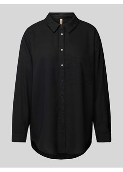 Bluzka koszulowa lniana z kieszenią na piersi model ‘Ina’ ze sklepu Peek&Cloppenburg  w kategorii Koszule damskie - zdjęcie 172435386