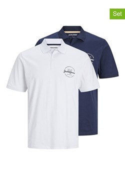 Jack &amp; Jones Koszulki polo (2 szt.) w kolorze granatowo-białym ze sklepu Limango Polska w kategorii T-shirty męskie - zdjęcie 172436708