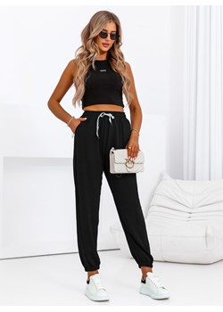 Czarne spodnie ze ściągaczami Monroe - czarny ze sklepu pakuten.pl w kategorii Spodnie damskie - zdjęcie 172437387