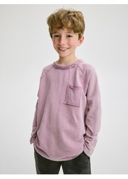 Reserved - Longsleeve oversize z kieszenią - fioletowy ze sklepu Reserved w kategorii T-shirty chłopięce - zdjęcie 172438285