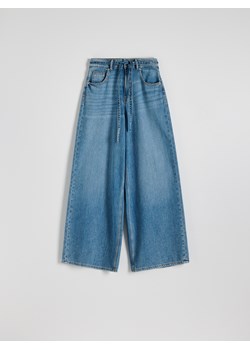 Reserved - Jeansy wide leg z paskiem - niebieski ze sklepu Reserved w kategorii Jeansy damskie - zdjęcie 172438288