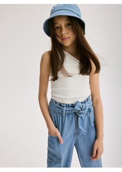 Reserved - Jeansy baggy z paskiem - niebieski ze sklepu Reserved w kategorii Spodnie dziewczęce - zdjęcie 172438319