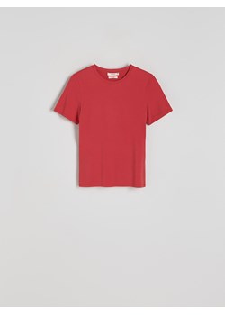 Reserved - T-shirt z modalem - czerwony ze sklepu Reserved w kategorii Bluzki damskie - zdjęcie 172438356
