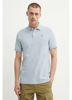 G-Star Raw polo męski kolor niebieski gładki ze sklepu ANSWEAR.com w kategorii T-shirty męskie - zdjęcie 172438509