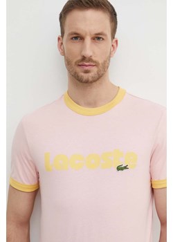 Lacoste t-shirt bawełniany męski kolor różowy wzorzysty ze sklepu ANSWEAR.com w kategorii T-shirty męskie - zdjęcie 172439085