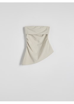 Reserved - Asymetryczny top z drapowaniem - jasnozielony ze sklepu Reserved w kategorii Bluzki damskie - zdjęcie 172440335