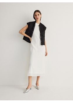 Reserved - Sukienka z wiskozą - złamana biel ze sklepu Reserved w kategorii Sukienki - zdjęcie 172440447