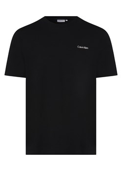 Calvin Klein T-shirt męski Mężczyźni Bawełna czarny jednolity ze sklepu vangraaf w kategorii T-shirty męskie - zdjęcie 172440556