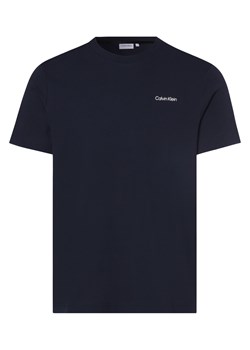 Calvin Klein T-shirt męski Mężczyźni Bawełna granatowy jednolity ze sklepu vangraaf w kategorii T-shirty męskie - zdjęcie 172440557