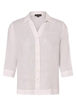 Franco Callegari Lniana bluzka damska Kobiety len biały jednolity ze sklepu vangraaf w kategorii Koszule damskie - zdjęcie 172440585