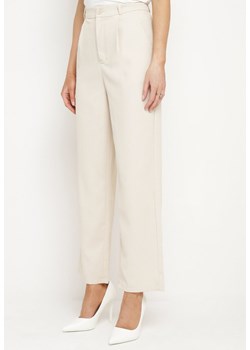 Ciemnobeżowe Szerokie Klasyczne Spodnie Cygaretki  Ulea ze sklepu Born2be Odzież w kategorii Spodnie damskie - zdjęcie 172440815