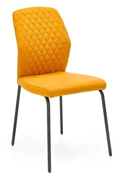 Musztardowe pikowane krzesło do salonu - Rimo ze sklepu Edinos.pl w kategorii Krzesła - zdjęcie 172441107