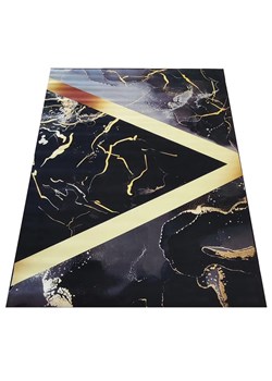 Czarny dywan w złote nowoczesne wzory - Eglam 4X ze sklepu Edinos.pl w kategorii Dywany - zdjęcie 172441236
