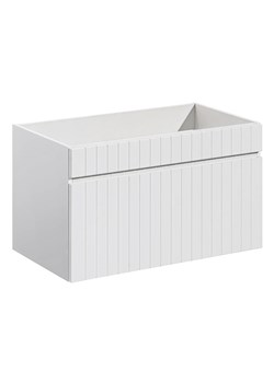 Biała szafka umywalkowa z lamelami 80 cm - Dione 5X ze sklepu Edinos.pl w kategorii Szafki i regały łazienkowe - zdjęcie 172441269