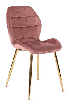 Różowe krzesło welurowe na złotych nogach - Edro 4X ze sklepu Edinos.pl w kategorii Krzesła - zdjęcie 172441335