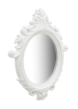 Białe lustro w rustykalnej ramie - Gloros 4X ze sklepu Edinos.pl w kategorii Lustra - zdjęcie 172441427