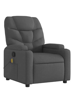 Szary fotel z regulacją oparcia i masażem - Luzof 3X ze sklepu Edinos.pl w kategorii Fotele - zdjęcie 172441459