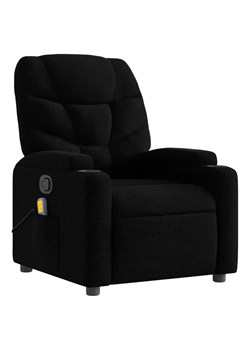 Czarny klasyczny fotel z masażem - Luzof 3X ze sklepu Edinos.pl w kategorii Fotele - zdjęcie 172441466