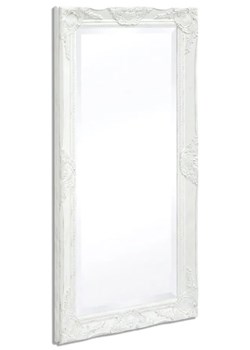 Wiszące białe lustro z ramą w stylu rustykalnym - Gloros 6X ze sklepu Edinos.pl w kategorii Lustra - zdjęcie 172441476