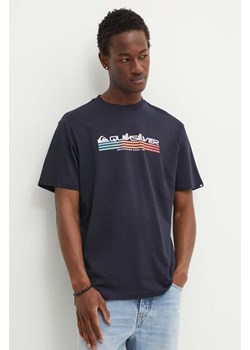 Quiksilver t-shirt bawełniany męski kolor granatowy z nadrukiem ze sklepu ANSWEAR.com w kategorii T-shirty męskie - zdjęcie 172444736