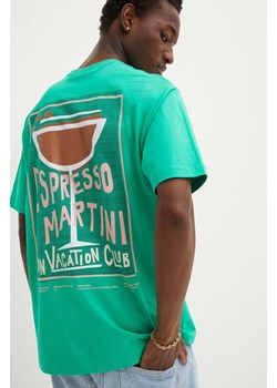 On Vacation t-shirt bawełniany kolor zielony z nadrukiem OVC T144 ze sklepu ANSWEAR.com w kategorii T-shirty męskie - zdjęcie 172444778
