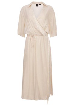 sukienka damska pinko blk01 103561 a1wv p97 ecru ze sklepu Royal Shop w kategorii Sukienki - zdjęcie 172446976