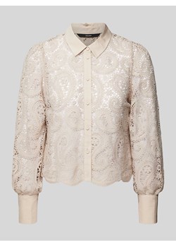 Bluzka koszulowa z ażurowym wzorem model ‘HIBO’ ze sklepu Peek&Cloppenburg  w kategorii Koszule damskie - zdjęcie 172447067