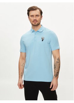 KARL LAGERFELD Polo 745022 542221 Błękitny Regular Fit ze sklepu MODIVO w kategorii T-shirty męskie - zdjęcie 172447559