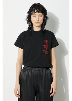 MM6 Maison Margiela t-shirt bawełniany damski kolor czarny S62GD0185 ze sklepu PRM w kategorii Bluzki damskie - zdjęcie 172448415