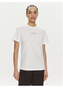 Calvin Klein T-Shirt Multi Logo K20K207215 Biały Regular Fit ze sklepu MODIVO w kategorii Bluzki damskie - zdjęcie 172449595