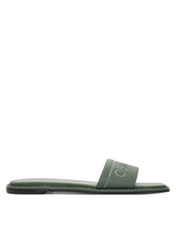 Calvin Klein Klapki Flat Slide He HW0HW01989 Zielony ze sklepu MODIVO w kategorii Klapki damskie - zdjęcie 172449667