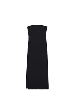 Cropp - Marszczona czarna sukienka midi - czarny ze sklepu Cropp w kategorii Sukienki - zdjęcie 172529566