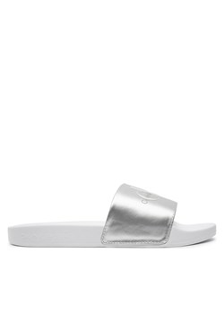 Klapki Calvin Klein Jeans Slide Ny Pearl YW0YW01243 Biały ze sklepu eobuwie.pl w kategorii Klapki damskie - zdjęcie 172529959