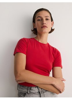 Reserved - T-shirt z modalem - czerwony ze sklepu Reserved w kategorii Bluzki damskie - zdjęcie 172530258