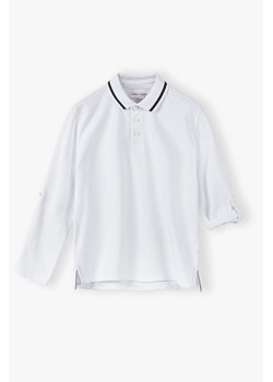Bluzka chłopięca biała z kołnierzykiem ze sklepu 5.10.15 w kategorii T-shirty chłopięce - zdjęcie 172530957