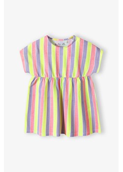 Sukienka dla niemowlaka - dzianinowa w kolorowe paski - 5.10.15. ze sklepu 5.10.15 w kategorii Sukienki niemowlęce - zdjęcie 172530999