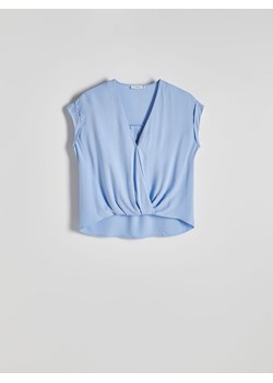 Reserved - Kopertowa bluzka z wiskozy - jasnoniebieski ze sklepu Reserved w kategorii Bluzki damskie - zdjęcie 172531725